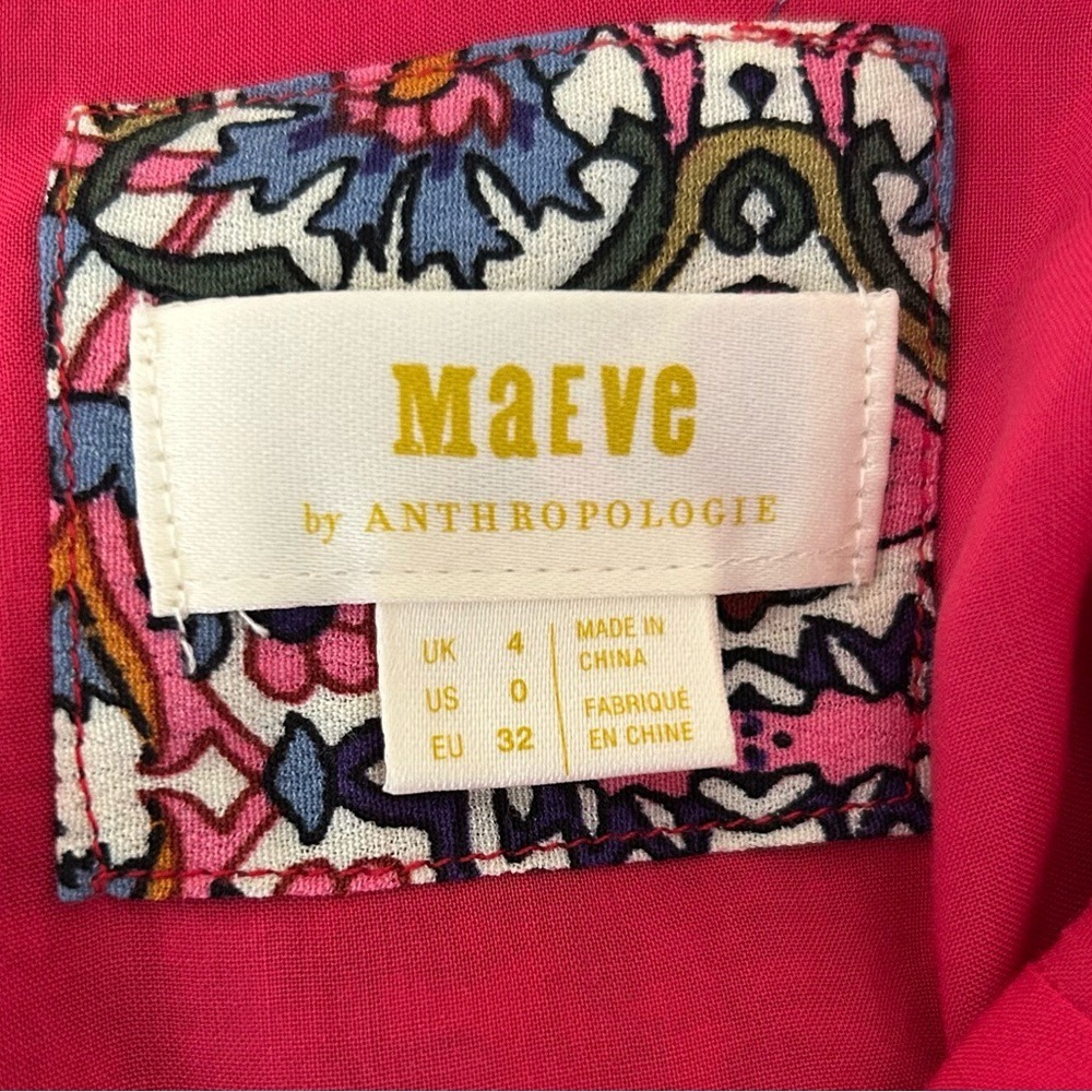 Maeve Anthropologie Violette Floral Multicolor Sleeveless Midi Length Dress 0 - Picture 3 of 10